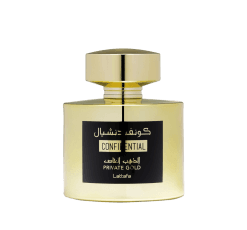 Lattafa Confidential Private Gold unisex parfüm şişesi